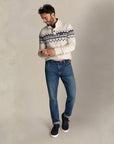 Ecru wool sweater with button closure