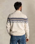 Ecru wool sweater with button closure