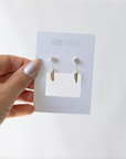 Duet-Set Square Boucles d'oreilles