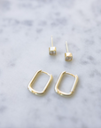 Duet-Set Square Boucles d'oreilles