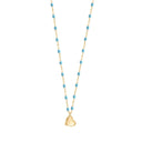 Collier Lucky Coeur - Résine turquoise