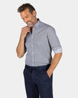 Grey blue cotton shirt - Frozen Blue