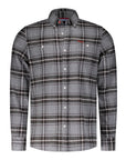 Gray checkered cotton shirt - Grey Melange