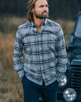 Gray checkered cotton shirt - Grey Melange