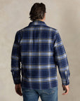 Barett Blue checked polyester shirt